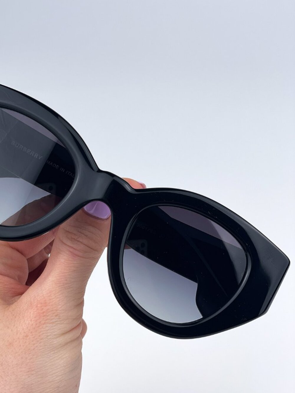 BURBERRY BE4390 30018G BLACK GREY GRADIENT CAT EYE SUNGLASSES
